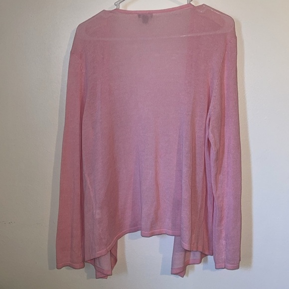 🌹J JILL LINEN BLEND OPEN SWEATER CARDIGAN - Picture 5 of 6